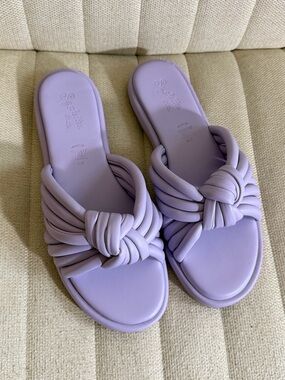 Seychelles Lavender Knotted Slide Sandals